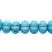 12ST612-B: 12x7mm Blue Turquoise Pumpkin Beads 15.5"