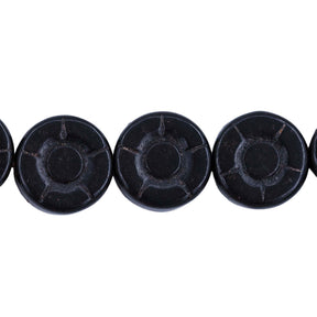 12ST612-BKS: Black Magnesite Sunflower 12mm 15.5"