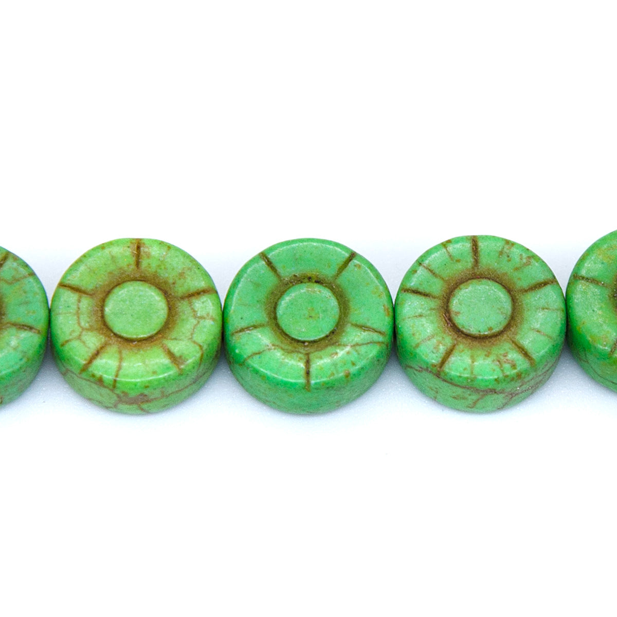12ST612-GS: Green Magnesite Sunflower 12mm 15.5"