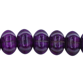 12ST612-PR: 12x7mm Purple Magnesite Pumpkin Beads 15.5"