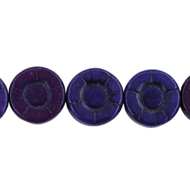 12ST612-PRS: Purple Magnesite Sunflower 12mm 15.5"