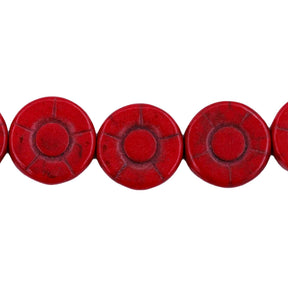 12ST612-RS: Red Magnesite Sunflower 12mm 15.5"