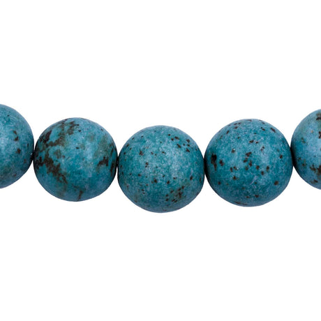 12ST612-TG: Turquoise Green Magnesite Round 11-12mm