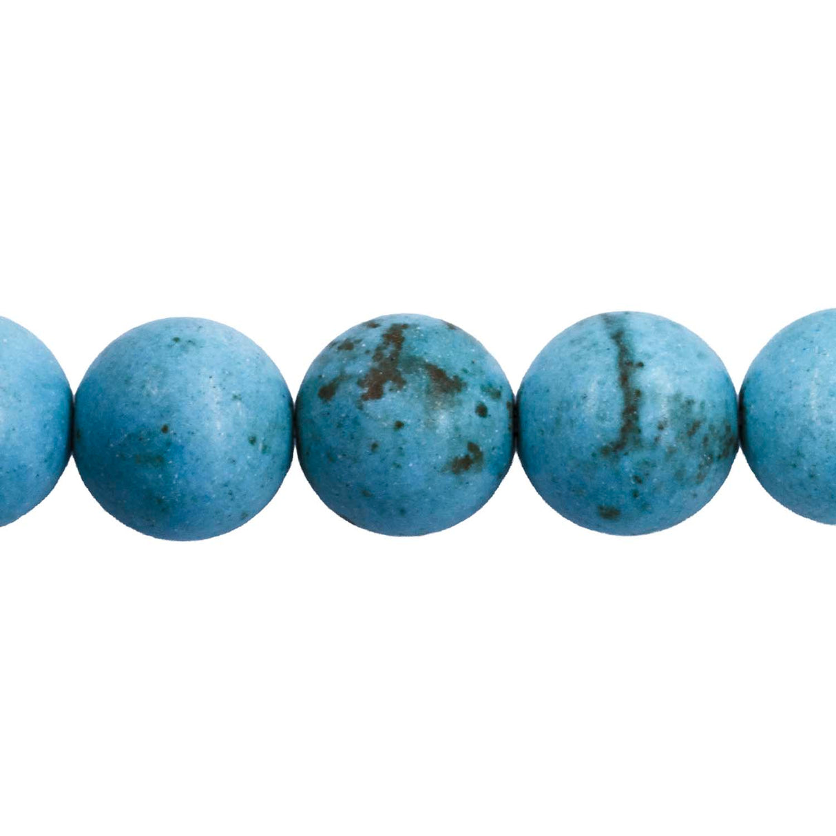 12ST612-TQ: Turquoise Blue Magnesite Round 11-12mm