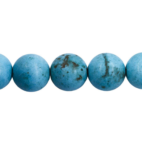 12ST612-TQ: Turquoise Blue Magnesite Round 11-12mm