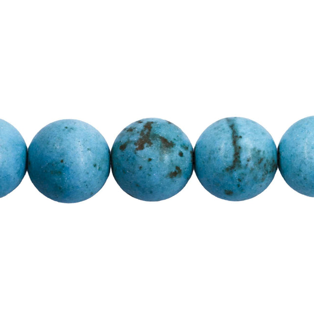 12ST612-TQ: Turquoise Blue Magnesite Round 11-12mm