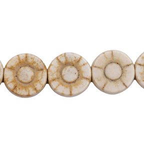 12ST612-WS: White Magnesite Sunflower 12mm 15.5"
