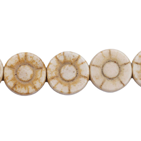 12ST612-WS: White Magnesite Sunflower 12mm 15.5"