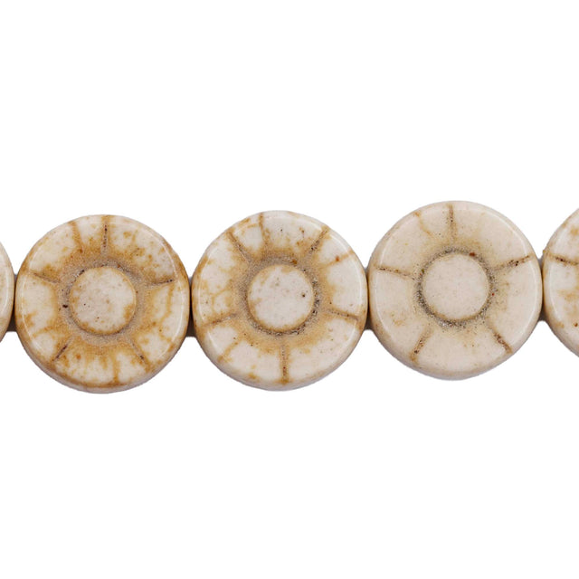 12ST612-WS: White Magnesite Sunflower 12mm 15.5"