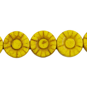 12ST612-YS: Yellow Magnesite Sunflower 12mm 15.5"