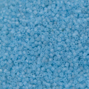 12SV100-38: Vintage Venetian Seed Bead Sq-H Tr Frosted Lt Blue 12/0