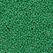 12SV100-41: Vintage Venetian Seed Bead Op Medium Green 12/0