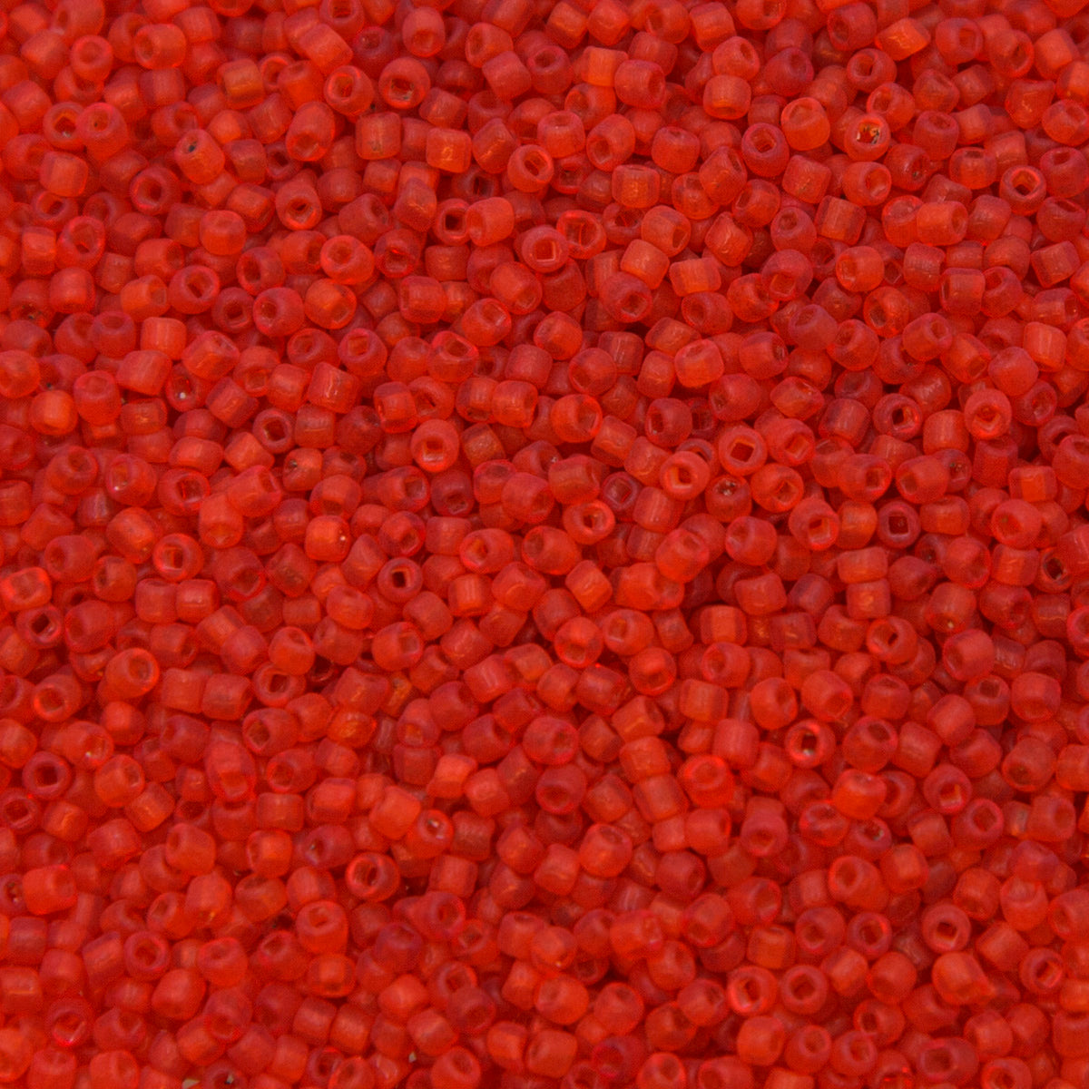 12SV236-8U: Vintage Venetian Seed Bead Transparent Red Orange #8 Unfinished Square Hole 12/0 - 500 Grams