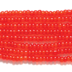12SV236-S: Vintage Venetian Seed Bead Transparent Red Orange #1 12/0 - 500 Grams