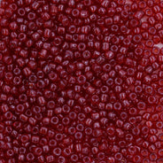 12SV347-T1Q: Antique Venetian 12/0 Seed Bead Transparent Luster Red #1 Square Hole - 10 Grams