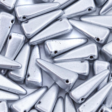 13DP812-M: Preciosa Ornela 6x13mm Crystal Silver Bronz Villa Beads