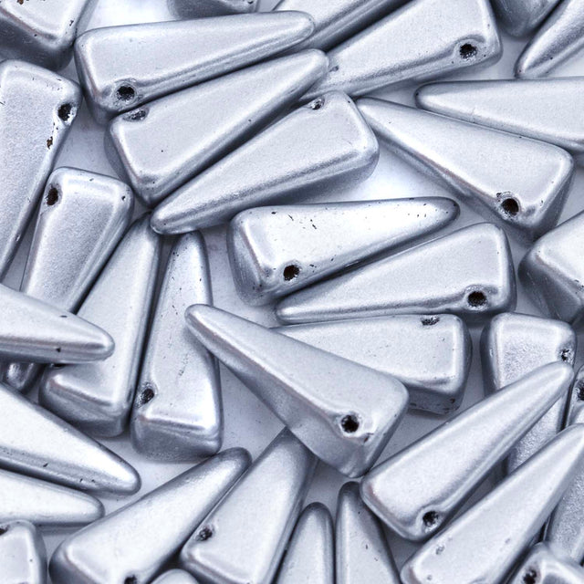 13DP812-M: Preciosa Ornela 6x13mm Crystal Silver Bronz Villa Beads