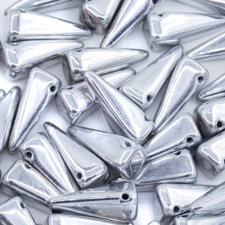 13DP815-F: CZ Villa Drop Full Coated Silver 6x13mm 100 PC