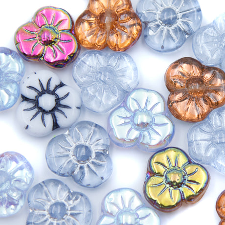 13FL525: CZ Flower Mix 13mm 25 Pieces