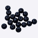 14BN109: Bone Smooth Round Black 14mm Average 25 Pieces