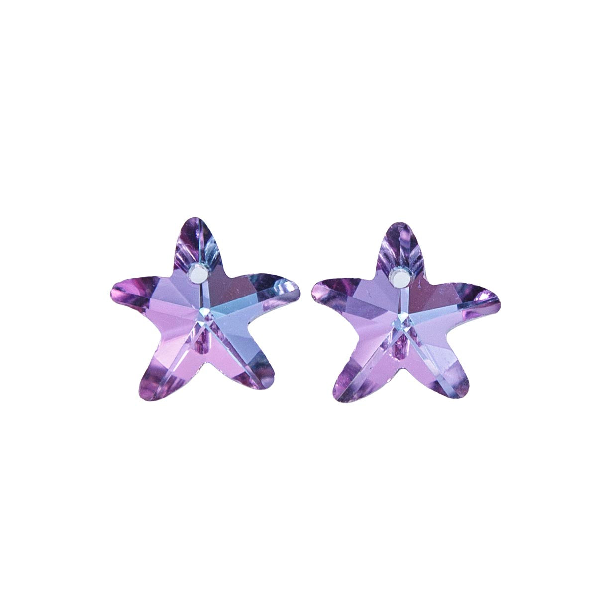 14CD504: Crystal Glass Plated Star Purple AB 14mm 12pc