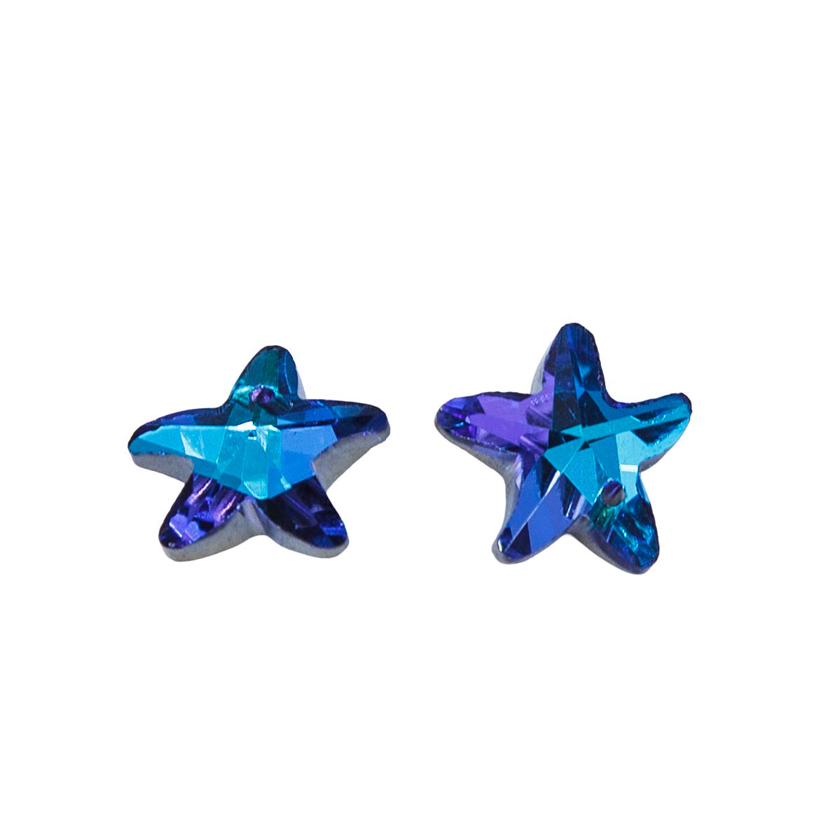 14CD564: Crystal Glass Star Blue 14mm 12pc