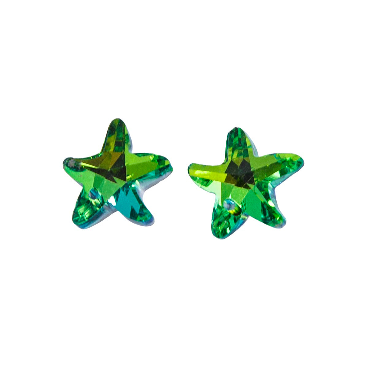 14CD584: Crystal Glass Plated Star Green AB 14mm 12pc