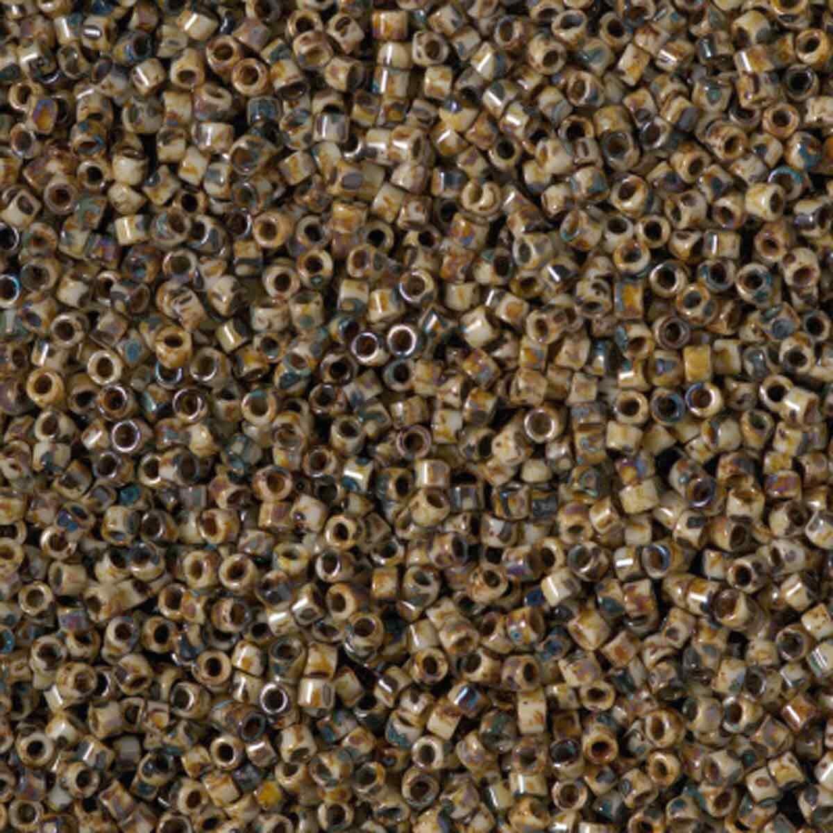 14SD153-52R: DB2267 Delica Opaque Brown/Tan Picasso 11/0 - 9GM