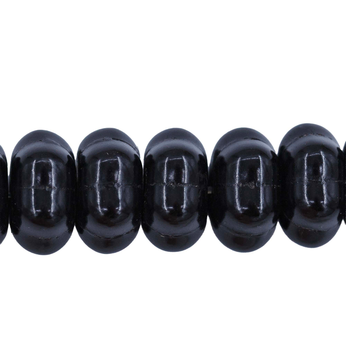 14ST612-BK: Magnesite Pumpkin Beads Black 14x7mm 15.5"
