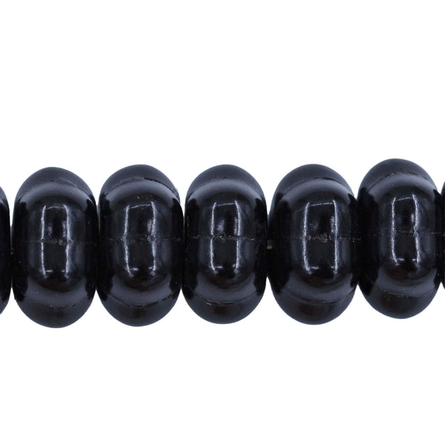 14ST612-BK: Magnesite Pumpkin Beads Black 14x7mm 15.5"