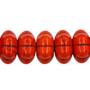 14ST612-O: Magnesite Pumpkin Beads Orange 14x7mm 15.5"
