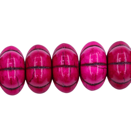 14ST612-P: Magnesite Pumpkin Beads Pink 14x7mm 15.5"