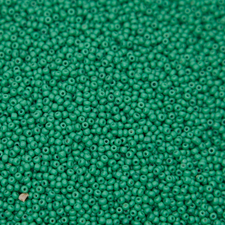 14SV184-3R: Vin Ven Seed Bead Opaque Grn #3 14/0 - 50GM