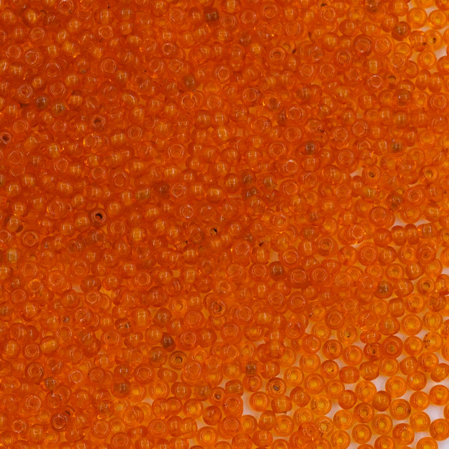 14SV236-4: Antique Venetian 14/0 Seed Bead Transparent Orange #4 - 10 Grams