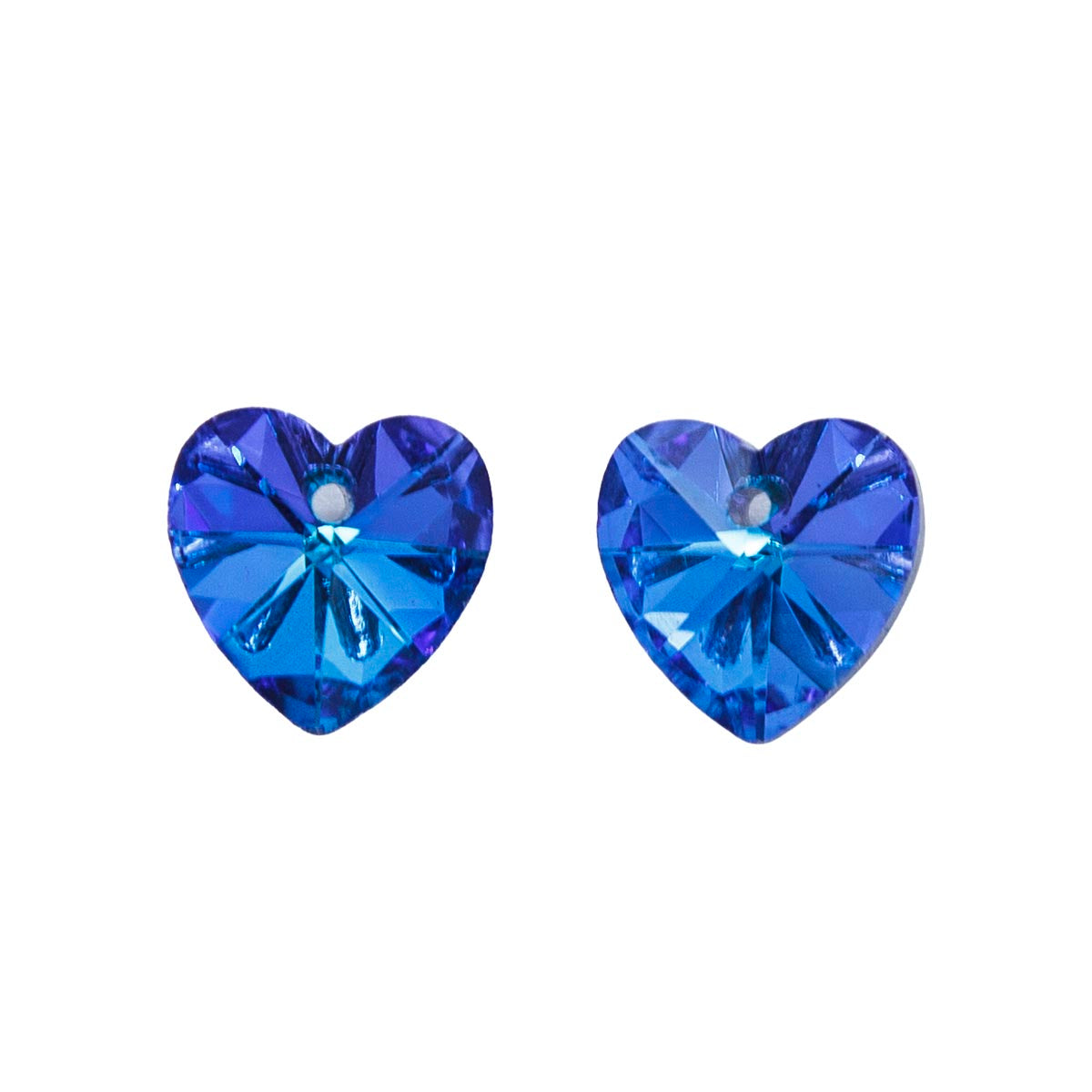 15CD564: Crystal Glass Heart Blue 14mm 12pc