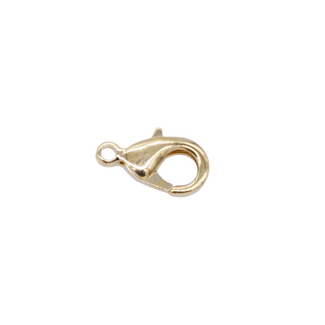 15FI142-G: USA Made Brass Lobster Clasp Gold Finish 8x15mm 5Pc
