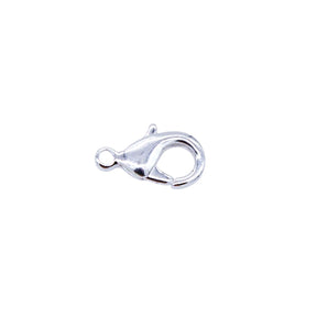 15FI142-S: USA Made Brass Lobster Clasp Silver Finish 8x15mm 5Pc