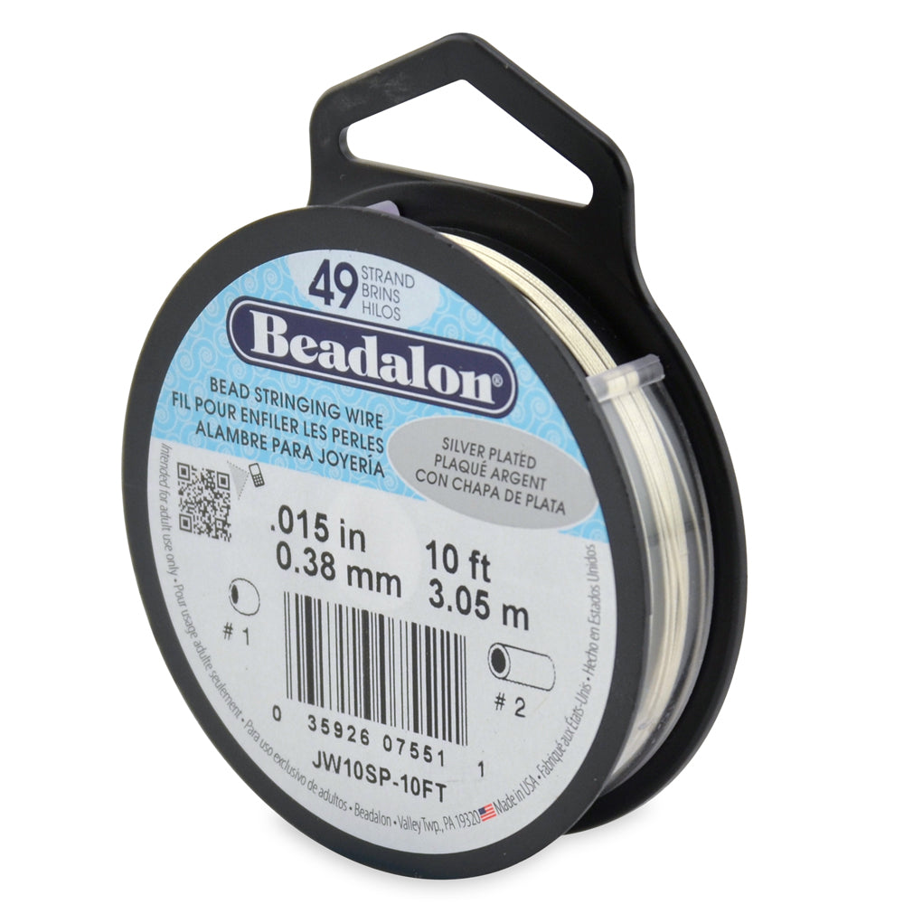 15FI294-SP10: Beadalon .015 49-strand Silver Plate 10 Feet