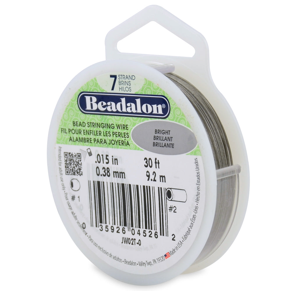 15FI298-30: Beadalon .015 7-strand Bright 30 FT