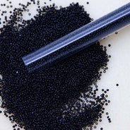 15SB109-CLR: CZ Seed Bead True Cut Black 15/0 10GM