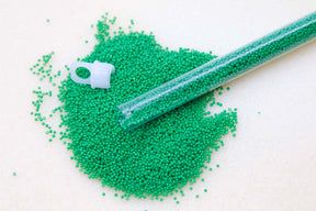 15SB184-CLR: CZ Seed Bead True Cut Green 15/0 - 10 GM