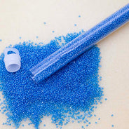 15SB366-TCLR: CZ Seed Bead True Cut Luster Aqua 15/0 - 10GM