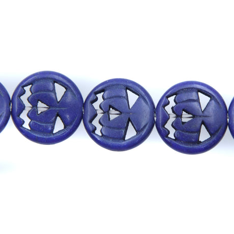 15ST50-DB: 15mm Lapis Magnesite Pumpkin Beads 15.5"