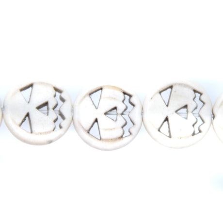 15ST50-T: 15mm White Magnesite Pumpkin Beads 15.5"