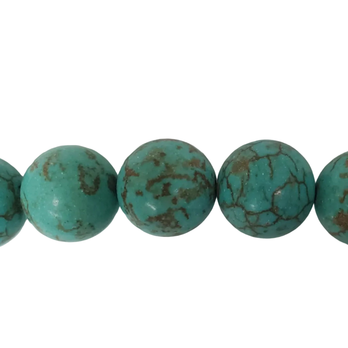 15ST612-TG: Turquoise Green Magnesite Round 15-15.5mm
