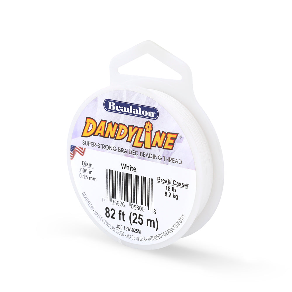51TN112: Dandyline Thread .006"/15mm White 25m Spool