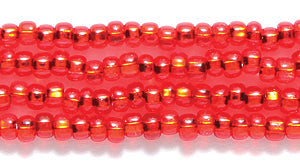 10SB438: CZ Seed Bead Silver Lined DK Orange Hyacinth 10/0 5HK