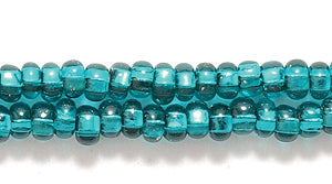 8SB487: CZ Seed Bead Silver Lined Emerald 8/0 3HK