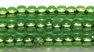 6SB482-RH: CZ Seed Bead Silver Lined LT Green 6/0 Round Hole 36STR