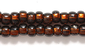 6SB458: CZ Seed Bead Silver Lined Root Beer 6/0 36STR